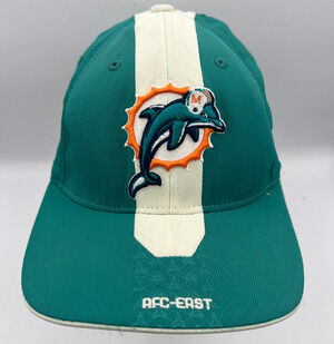 Miami Dolphins Hat Reebok NFL Authentic Sideline AFC East Green White Strapback